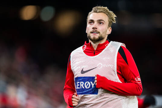 Mads Berg Sande of Brann warms up