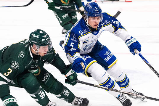 Färjestads Ronald Knot och Leksands Andro Kaderli