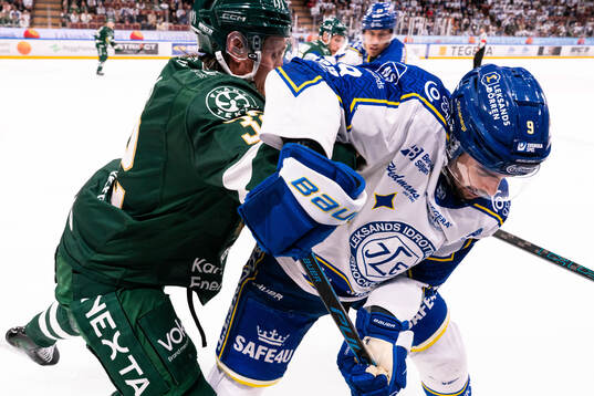 Färjestads Magnus Nygren och Leksands Gabriel Fortier