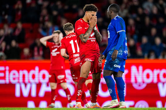 Noah Jean Holm of Brann looks dejected