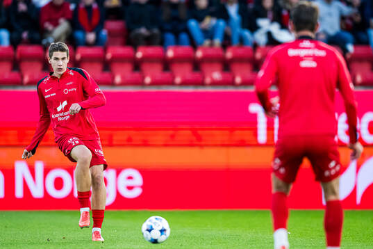 Eivind Helland of Brann warms up