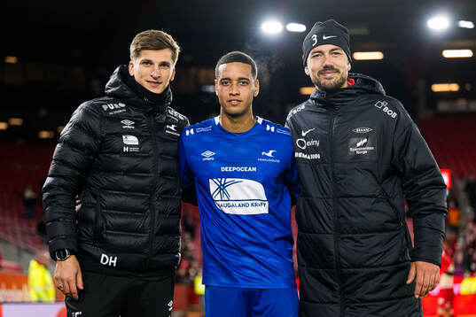 Bruno Miguel Santos Leite of Haugesund and Fredrik Pallesen