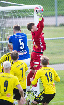 IFK Hässleholms målvakt Alve Lind i matchen i division 2