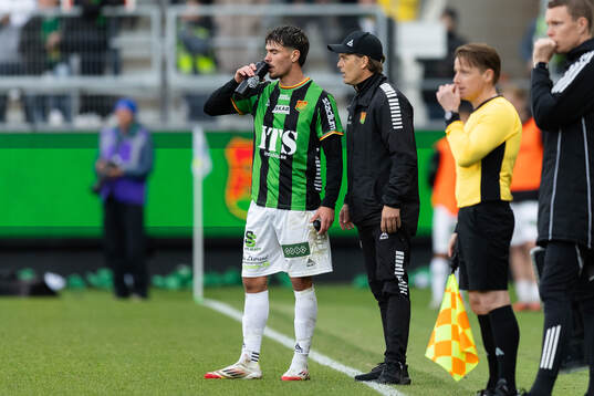 GAIS William Milovanovic och tränare Fredrik Holmberg