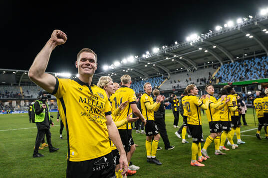 Mjällbys Jacob Bergström jublar