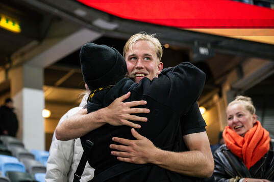 Mjällbys Herman Johansson jublar