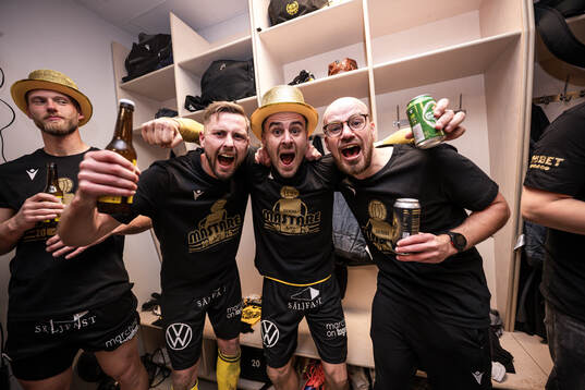 Mjällbys Axel Norén, Jesper Gustavsson och fystränare