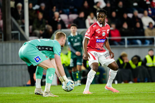 Halmstads målvakt Tim Erlandsson och Degerfors Richie