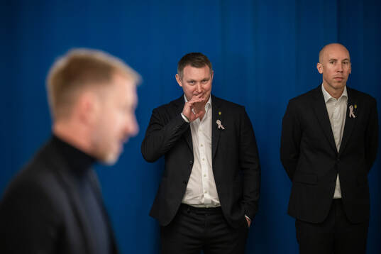 Graham Potter, Kim Källström, head of football at the