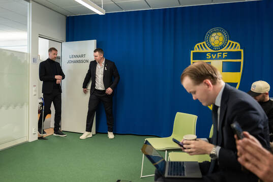 Graham Potter and Kim Källström, head of football at the