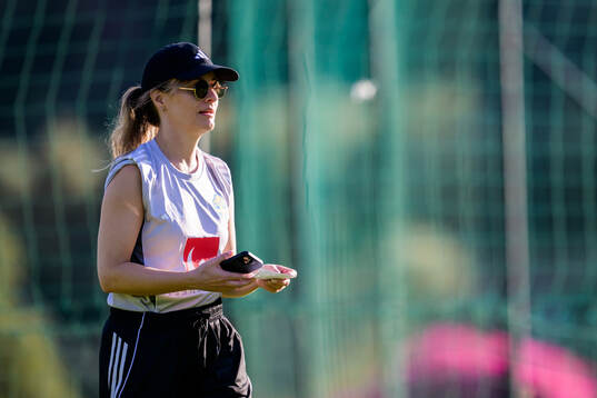 Press officer Lisa Eskils of the Swedish women's national