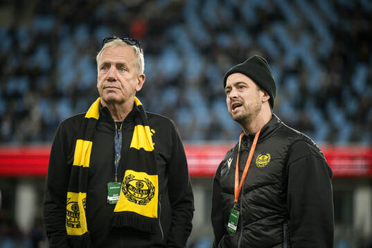 Mjällbys sportchef Hasse Larsson och klubbchef Jacob