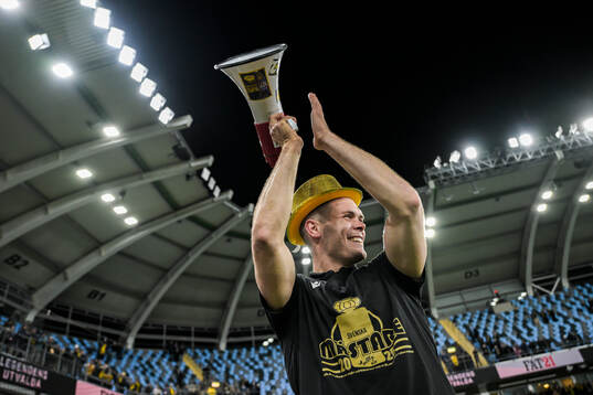 Mjällbys Jacob Bergström jublar