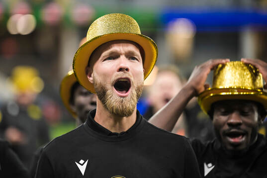 Mjällbys Viktor Gustafson jublar
