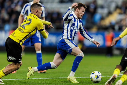 Mjällbys Jesper Gustavsson och IFK Göteborgs Tobias Heintz