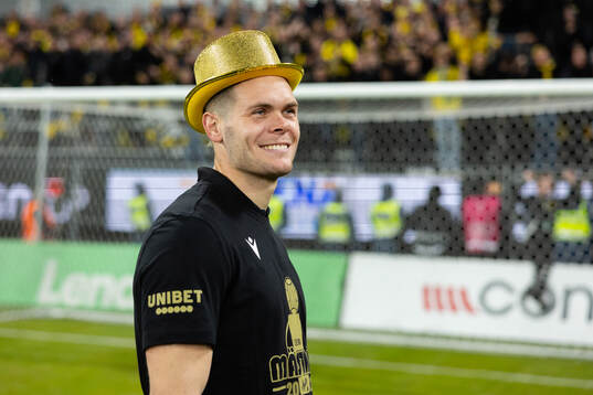Mjällbys Jacob Bergström jublar
