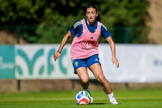 During a training session with the Swedish women's national