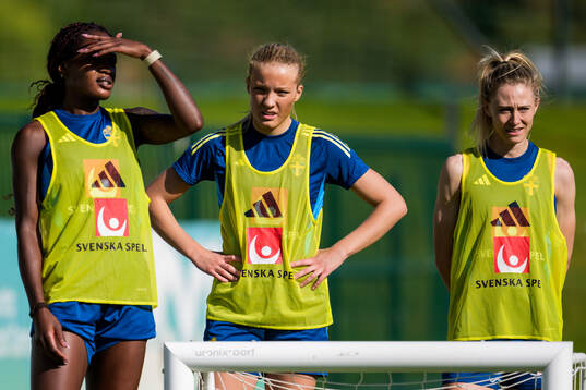 Evelyn Ijeh, Smilla Holmberg and Rebecka Blomqvist of the