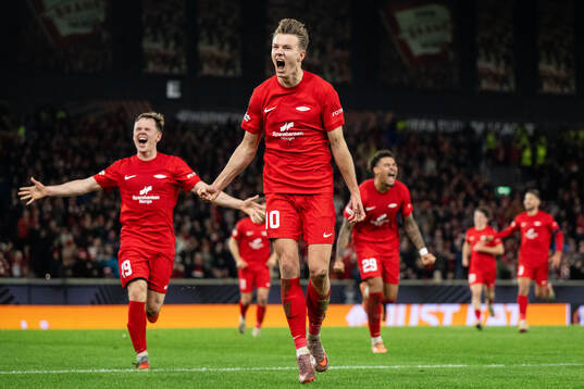 Emil Kornvig of Brann celebrates