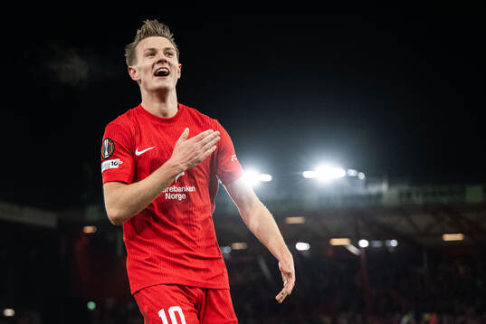 Emil Kornvig of Brann celebrates