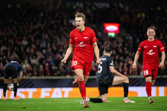 Emil Kornvig of Brann celebrates