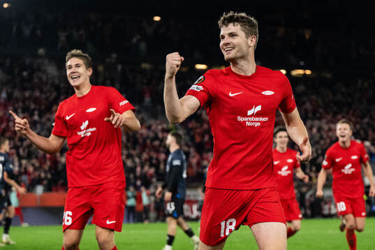 Jacob Ebsen Sørensen of Brann celebrates