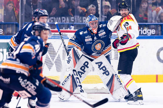 Växjös målvakt Ludvig Persson och Brynäs Anton Rödin