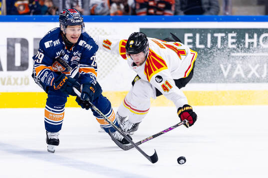 Växjös Sebastian Strandberg och Brynäs Greg Scott