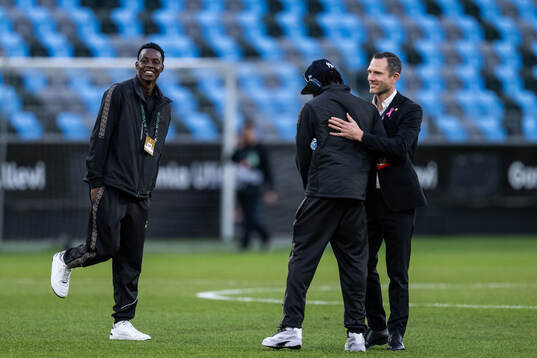 John Paul Dembe, Severin Nioule and Head of Sports Martin