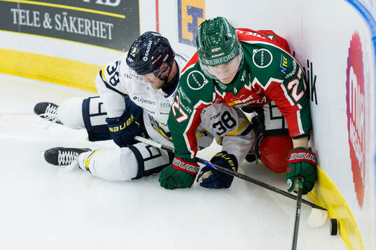 HV71s Olle Alsing och Frölundas Theodor Niederbach
