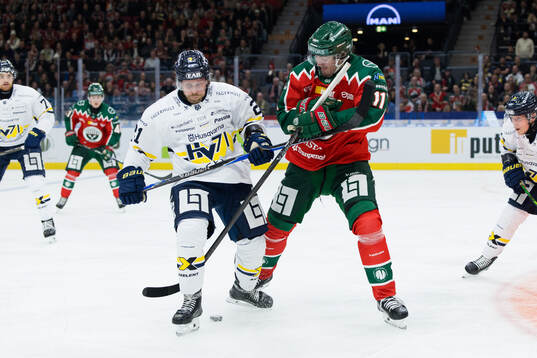 HV71s Mattias Tedenby och Frölundas Max Lindholm