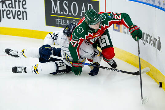 HV71s Olle Alsing och Frölundas Theodor Niederbach