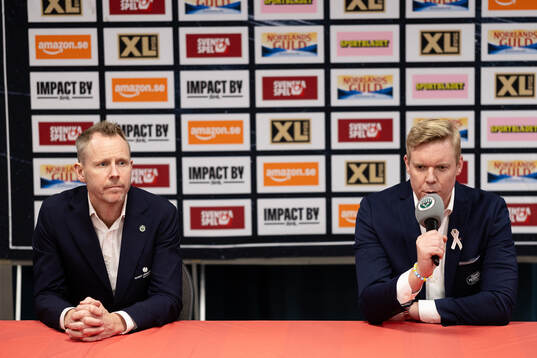Frölundas tränare Robert Ohlsson och HV71s tränare Anton