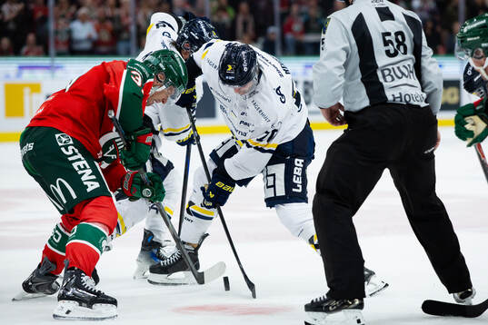 Frölundas Nicklas Lasu och HV71s Lukas Rousek