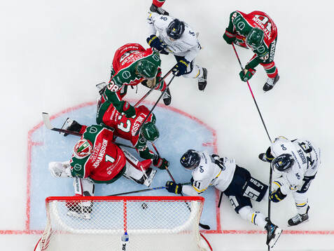 Frölundas målvakt Lars Johansson, Tom Nilsson, Oskar