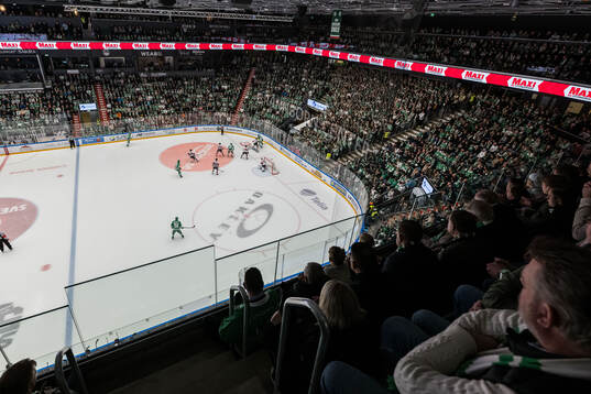 Vy över ett fullsatt Catena arena