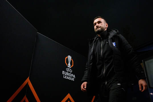 Head coach Anes Mravac of Malmö FF arrives at the stadium