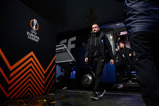 Head coach Anes Mravac of Malmö FF arrives at the stadium