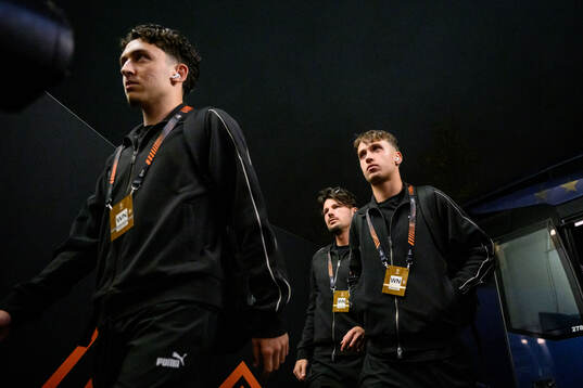 Stefano Vecchia and Kenan Busuladzic of Malmö FF arrives