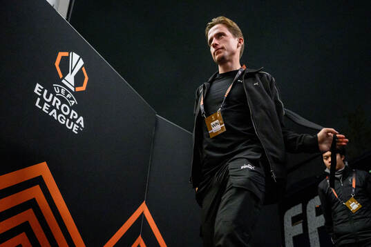 Johan Karlsson of Malmö FF arrives at the stadium
