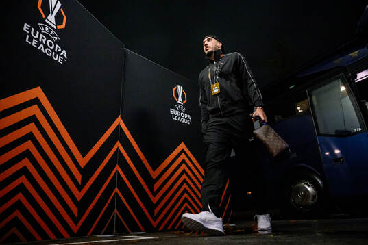 Andrej Djuric of Malmö FF arrives at the stadium