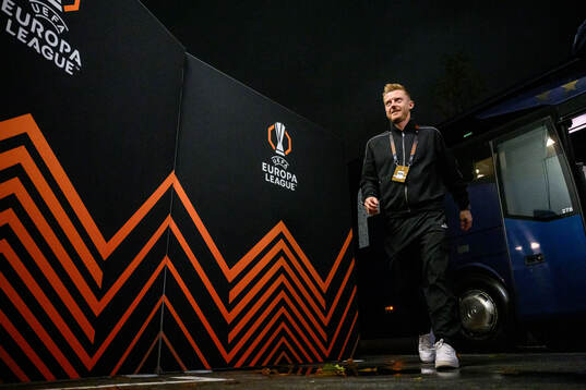Anders Christiansen of Malmö FF arrives at the stadium
