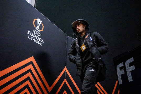 Adrian Skogmar of Malmö FF arrives at the stadium