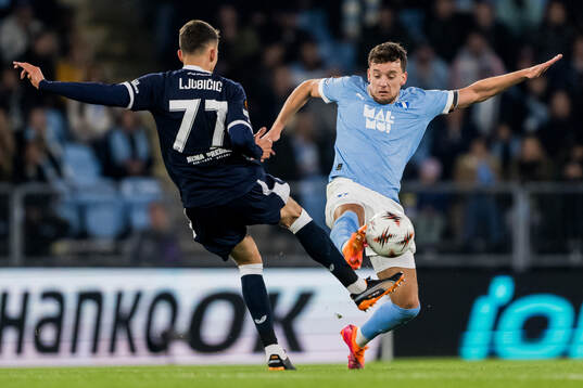 Dejan Ljubicic of Dinamo Zagreb and Colin Rösler of Malmö