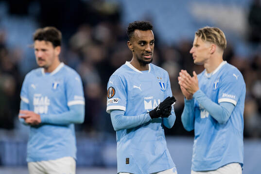 Taha Ali of Malmö FF look dejected