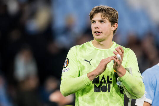 Goalkeeper Melker Ellborg of Malmö FF looks dejected