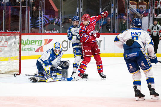 Timrås Marcus Westfält och Leksands målvakt Marcus