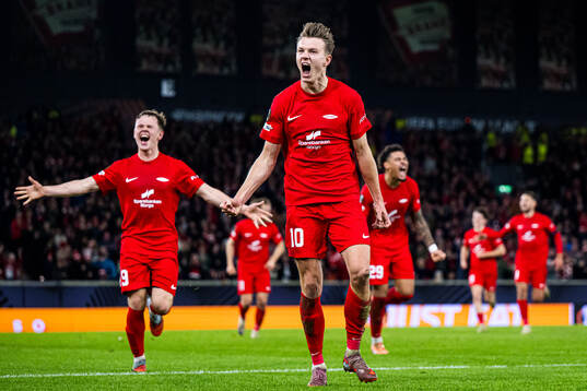 Emil Kornvig of Brann celebrates