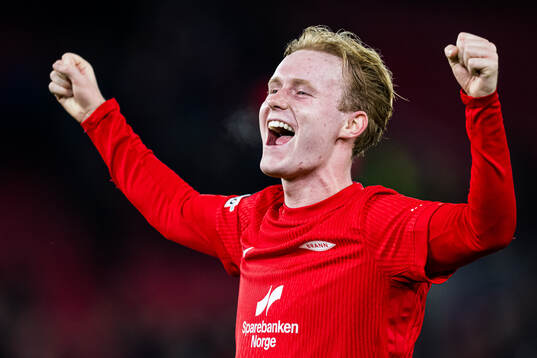 Markus Haaland of Brann celebrates