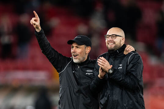 Head coach Freyr Alexandersson of Brann and assistant coach